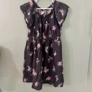 Cat & Jack Girls Black and Pink Butterfly Jersey Dress XS